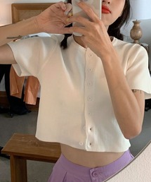 クルーネッククロップドカーディガン