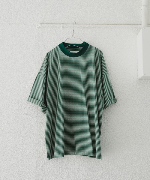 WHIMSIC(ウィムジック)の「【WHIMSIC】モックネックTシャツ(Tシャツ/カットソー・レディース・グリーン/ベージュ/チャコールグレー/ブラック・FREE)」の4枚目の写真