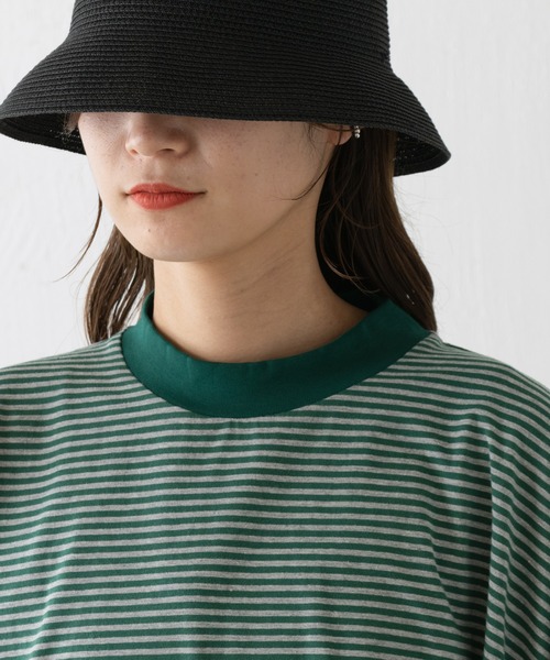 WHIMSIC(ウィムジック)の「【WHIMSIC】モックネックTシャツ(Tシャツ/カットソー・レディース・グリーン/ベージュ/チャコールグレー/ブラック・FREE)」の11枚目の写真