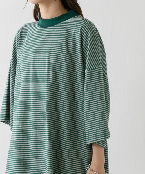 WHIMSIC(ウィムジック)の「【WHIMSIC】モックネックTシャツ(Tシャツ/カットソー・レディース・グリーン/ベージュ/チャコールグレー/ブラック・FREE)」の12枚目の写真