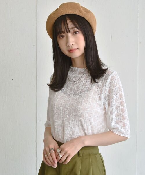 RETRO GIRL（レトロガール）の「レースチビNHTee（Tシャツ/カットソー・レディース・ホワイト/ブラック/グリーン・FREE）」の16枚目の写真