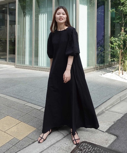 CORNERS(コーナーズ)の「ボリュームスリーブバックリボンワンピース(ワンピース・レディース・グリーン/オレンジ/グレイッシュベージュ/ピンク/ブラック/ブラック系その他/ブルー/ブラウン・L/M)」の22枚目の写真