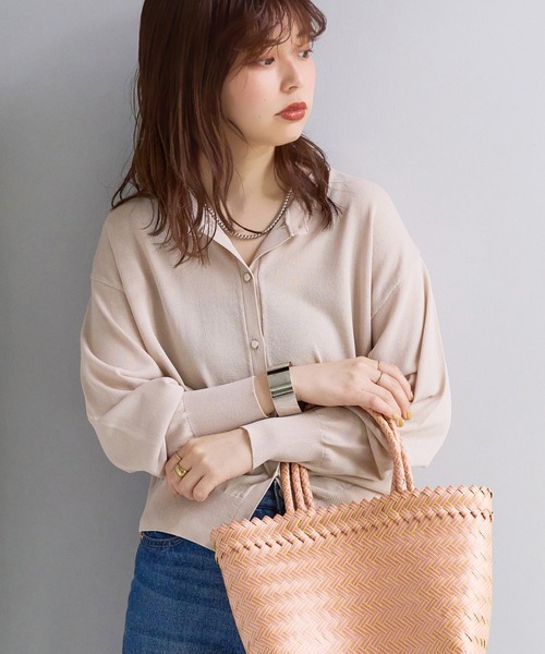 natural couture(ナチュラルクチュール)の「UVケア接触冷感ドロップカーディガン(カーディガン/ボレロ・レディース・イエロー/オフホワイト/ライトベージュ/ブラック/グリーン/ピンク/ラベンダー・FREE)」の4枚目の写真