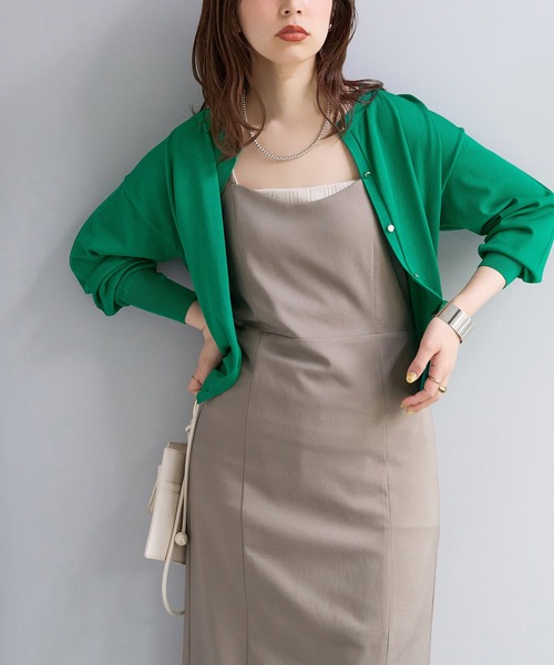 natural couture(ナチュラルクチュール)の「UVケア接触冷感ドロップカーディガン(カーディガン/ボレロ・レディース・イエロー/オフホワイト/ライトベージュ/ブラック/グリーン/ピンク/ラベンダー・FREE)」の5枚目の写真