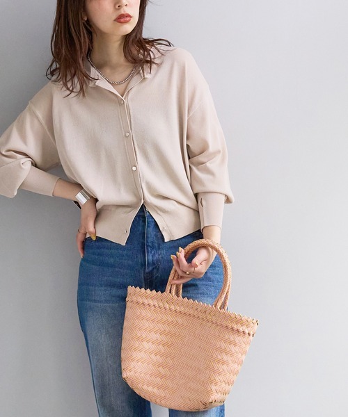 natural couture(ナチュラルクチュール)の「UVケア接触冷感ドロップカーディガン(カーディガン/ボレロ・レディース・イエロー/オフホワイト/ライトベージュ/ブラック/グリーン/ピンク/ラベンダー・FREE)」の20枚目の写真