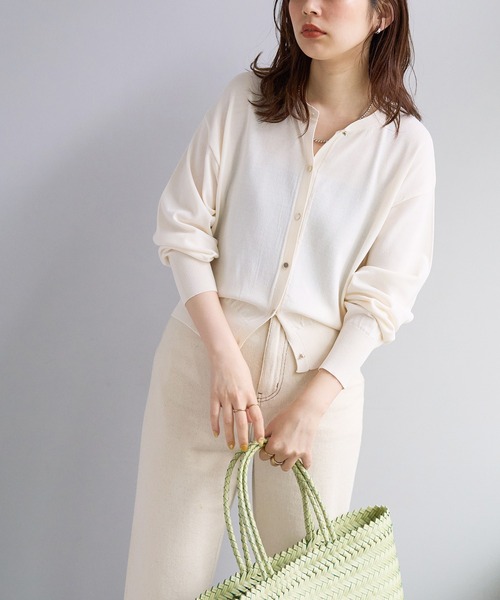 natural couture(ナチュラルクチュール)の「UVケア接触冷感ドロップカーディガン(カーディガン/ボレロ・レディース・イエロー/オフホワイト/ライトベージュ/ブラック/グリーン/ピンク/ラベンダー・FREE)」の11枚目の写真