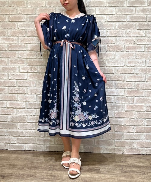 axes femme ドレス ワンピース フォーマル 紺 アクシーズファム axes femme ワンピース ドレス M プリーツ 紺