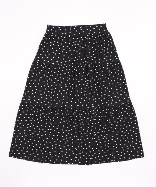 Pupula スカート ドット柄ギャザースカ ト スカート Recre アンレクレ のファッション ドット柄ギャザースカ
