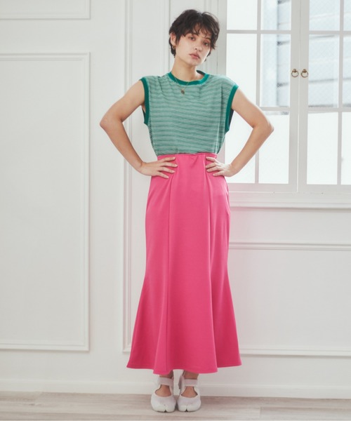 ANGIE（アンジー）の「ポンチマーメイドスカート（スカート・レディース・グリーン/ブラック/オレンジ/ピンク・FREE）」の4枚目の写真