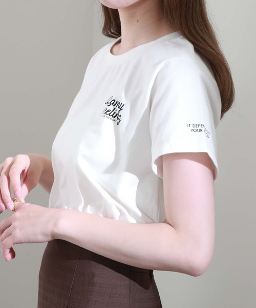 archives(アルシーヴ)の「プリントTee(Tシャツ/カットソー・レディース・ホワイト/ブラック/オフホワイト/モカ・MEDIUM)」の1枚目の写真