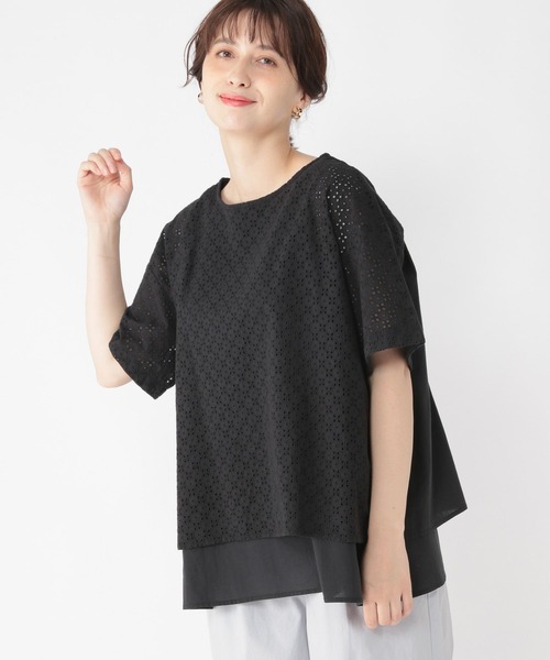 studio CLIP（スタディオクリップ）の「刺繍×ローン切り替えブラウス（シャツ/ブラウス・レディース・ブラック/オフホワイト/ネイビー・FREE）」の10枚目の写真