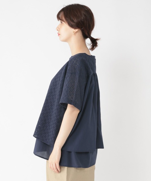 studio CLIP（スタディオクリップ）の「刺繍×ローン切り替えブラウス（シャツ/ブラウス・レディース・ブラック/オフホワイト/ネイビー・FREE）」の12枚目の写真