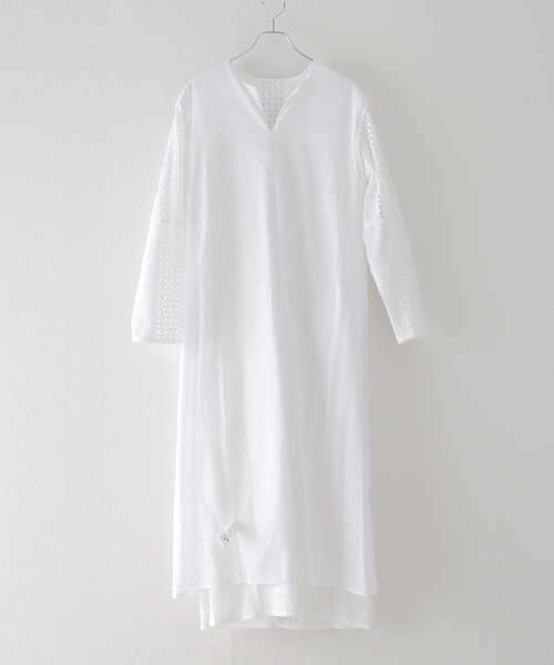 エヴァマン 半袖ワンピース レース B1021BFA358 レディース SIZE 34 EVA MANN 中古 別注】EVA MANN Valentina シャツワンピース｜トゥモローランド
