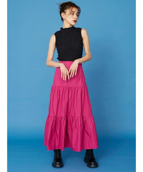 EVRIS（エヴリス）の「シャーリングノースリトップス（シャツ/ブラウス・レディース・ブラック/オレンジ/マスタード・FREE）」の20枚目の写真