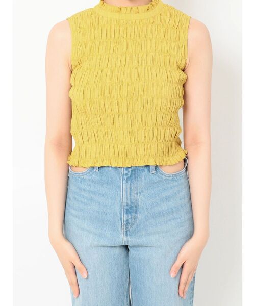 EVRIS（エヴリス）の「シャーリングノースリトップス（シャツ/ブラウス・レディース・ブラック/オレンジ/マスタード・FREE）」の14枚目の写真