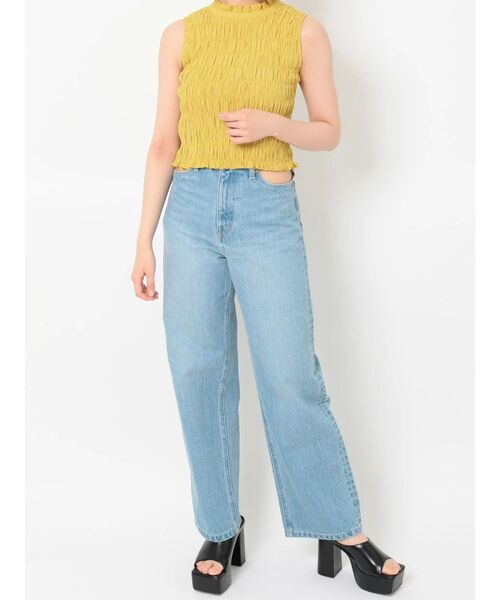 EVRIS（エヴリス）の「シャーリングノースリトップス（シャツ/ブラウス・レディース・ブラック/オレンジ/マスタード・FREE）」の8枚目の写真