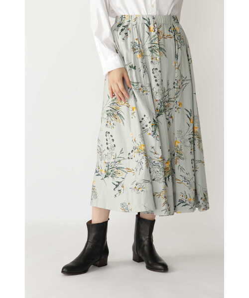 human woman(ヒューマンウーマン)の「◆ボタニカル柄スカート(スカート・レディース・ベージュ系その他3/グリーン系その他4・MEDIUM)」の14枚目の写真