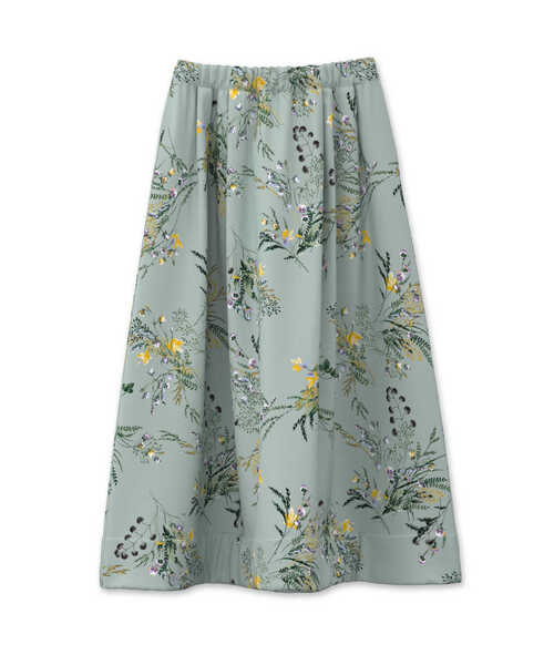 human woman(ヒューマンウーマン)の「◆ボタニカル柄スカート(スカート・レディース・ベージュ系その他3/グリーン系その他4・MEDIUM)」の19枚目の写真