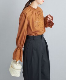 SHIPS（シップス）の「〈手洗い可能〉コットン刺繍キャンディースリーブブラウス◆（シャツ/ブラウス・レディース）」