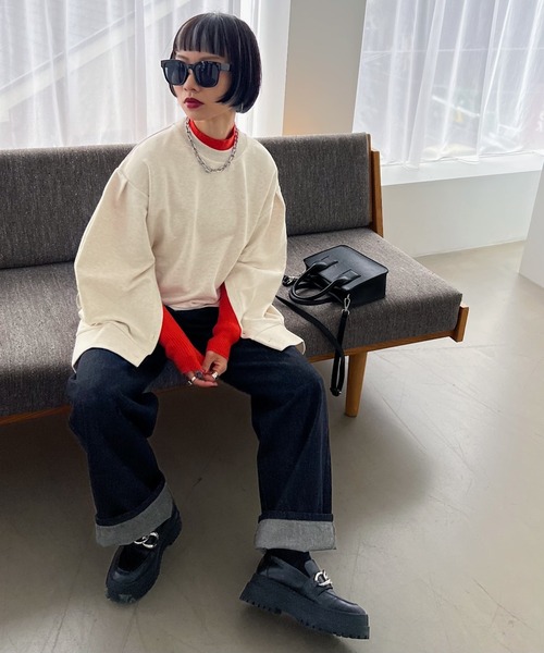 PAGEBOY（ページボーイ）の「マントスリーブスウェット（スウェット・レディース・ブラック/オートミール/ブルー系その他/ブラウン系その他・FREE）」の16枚目の写真