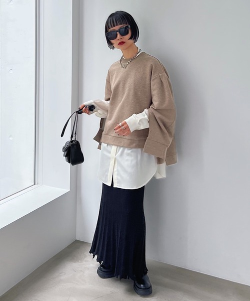 PAGEBOY（ページボーイ）の「マントスリーブスウェット（スウェット・レディース・ブラック/オートミール/ブルー系その他/ブラウン系その他・FREE）」の11枚目の写真