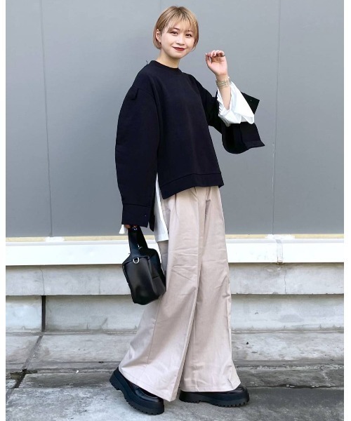 PAGEBOY（ページボーイ）の「マントスリーブスウェット（スウェット・レディース・ブラック/オートミール/ブルー系その他/ブラウン系その他・FREE）」の5枚目の写真