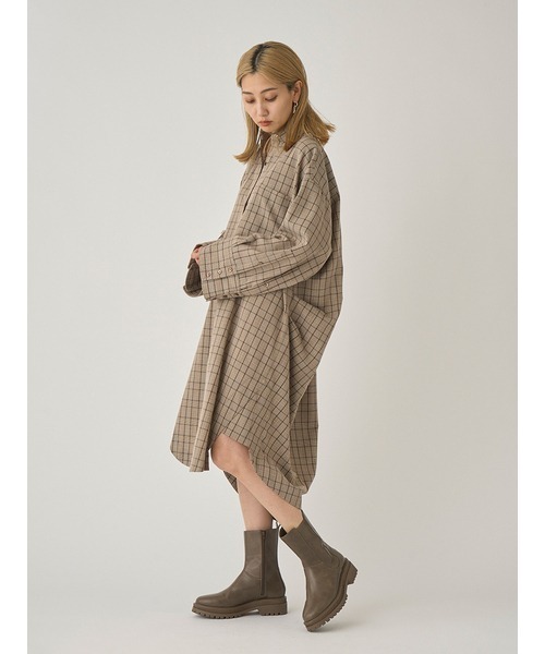 SNIDEL(スナイデル)の「コクーンシルエットデザインシャツワンピース(シャツワンピース・レディース・チェック/ホワイト/ブルー・FREE)」の12枚目の写真