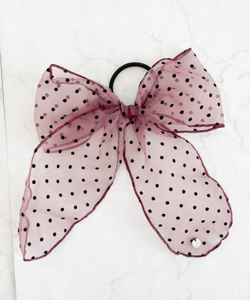 SLURR（スラ―）の「ドットリボンポニー（ヘアゴム・レディース・ブラック/ボルドー・FREE）」の6枚目の写真