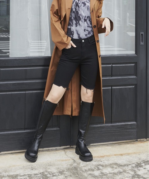 FIG&VIPER(フィグアンドバイパー)の「ストレッチデニムバイカーパンツ(その他パンツ・レディース・ブラック・S/M/L)」の3枚目の写真