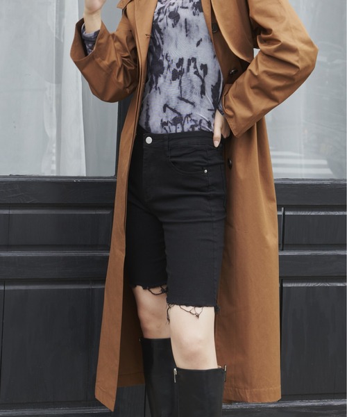 FIG&VIPER(フィグアンドバイパー)の「ストレッチデニムバイカーパンツ(その他パンツ・レディース・ブラック・S/M/L)」の4枚目の写真