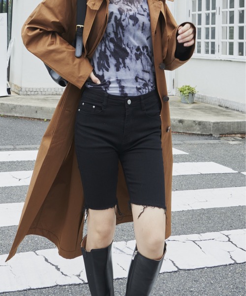 FIG&VIPER(フィグアンドバイパー)の「ストレッチデニムバイカーパンツ(その他パンツ・レディース・ブラック・S/M/L)」の5枚目の写真