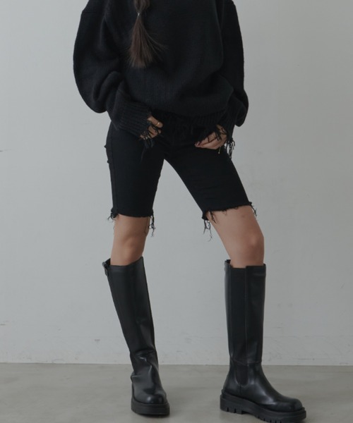 FIG&VIPER(フィグアンドバイパー)の「ストレッチデニムバイカーパンツ(その他パンツ・レディース・ブラック・S/M/L)」の12枚目の写真