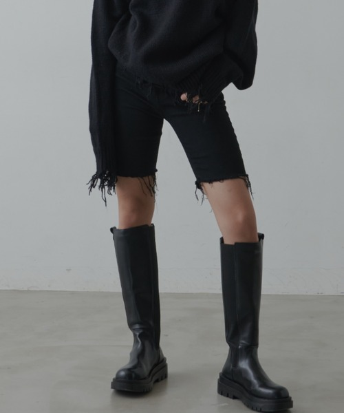 FIG&VIPER(フィグアンドバイパー)の「ストレッチデニムバイカーパンツ(その他パンツ・レディース・ブラック・S/M/L)」の11枚目の写真