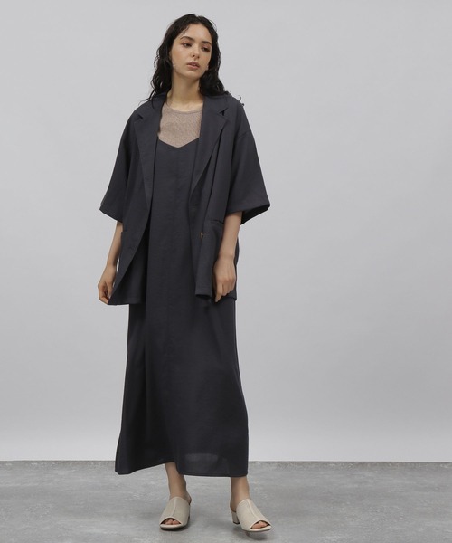 LAKOLE（ラコレ）の「ハーフスリーブテーラードジャケット[セットアップ対応] / 353987（テーラードジャケット・レディース・ライトブラウン/スモーク/サンドグレー・SMALL/MEDIUM）」の4枚目の写真