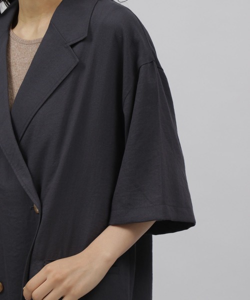LAKOLE（ラコレ）の「ハーフスリーブテーラードジャケット[セットアップ対応] / 353987（テーラードジャケット・レディース・ライトブラウン/スモーク/サンドグレー・SMALL/MEDIUM）」の13枚目の写真