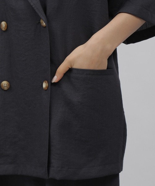 LAKOLE（ラコレ）の「ハーフスリーブテーラードジャケット[セットアップ対応] / 353987（テーラードジャケット・レディース・ライトブラウン/スモーク/サンドグレー・SMALL/MEDIUM）」の11枚目の写真