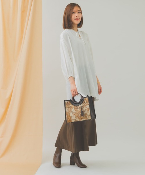 RODE SKO（ロデスコ）の「プチジャガードウッドハンドルトート（トートバッグ・レディース・ブラウン・ONE）」の9枚目の写真