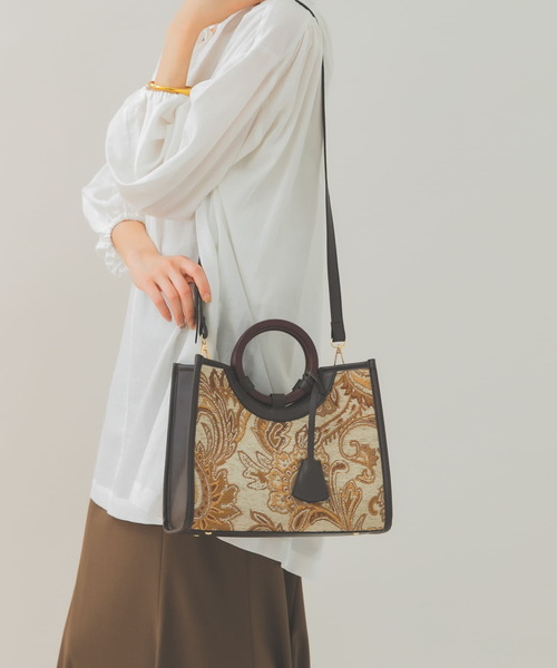 RODE SKO（ロデスコ）の「プチジャガードウッドハンドルトート（トートバッグ・レディース・ブラウン・ONE）」の11枚目の写真