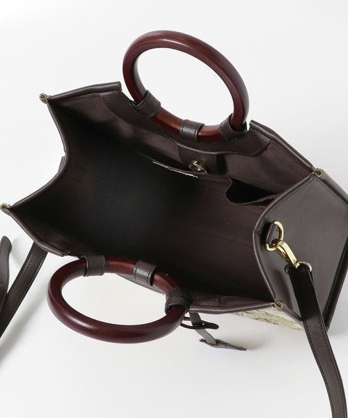 RODE SKO（ロデスコ）の「プチジャガードウッドハンドルトート（トートバッグ・レディース・ブラウン・ONE）」の10枚目の写真