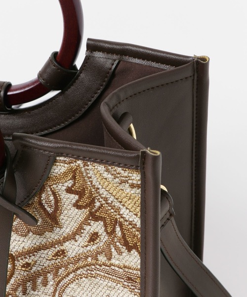 RODE SKO（ロデスコ）の「プチジャガードウッドハンドルトート（トートバッグ・レディース・ブラウン・ONE）」の3枚目の写真