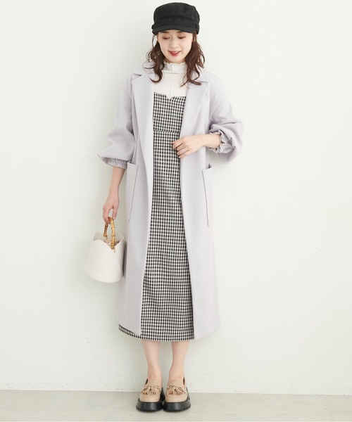 FREE'S MART（フリーズマート）の「◆ボリュームスリーブオーバーガウンコート（その他アウター・レディース・パープル/グリーン/ブラウン系その他・SMALL/MEDIUM）」の4枚目の写真