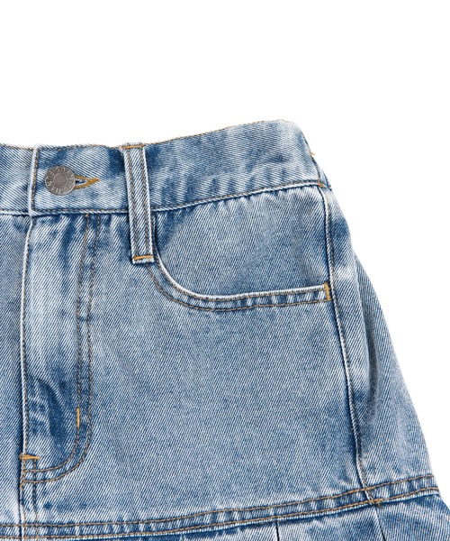 PUNYUS（プニュズ）の「プリーツヘムデニムミニスカート（デニムスカート・レディース・ブラック/ライトブルー・1/3/2/4）」の9枚目の写真