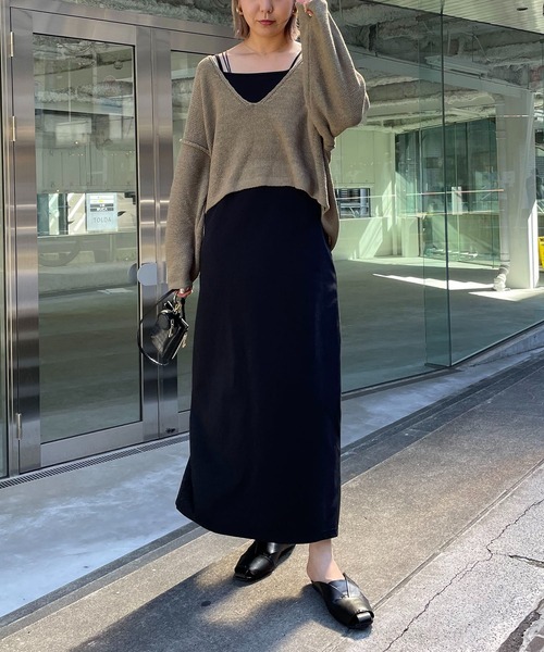 CAPRICIEUX LE'MAGE(カプリシューレマージュ)の「深Vオーバーニット(ニット/セーター・レディース・カーキ/アイボリー/グレイッシュベージュ・FREE)」の18枚目の写真