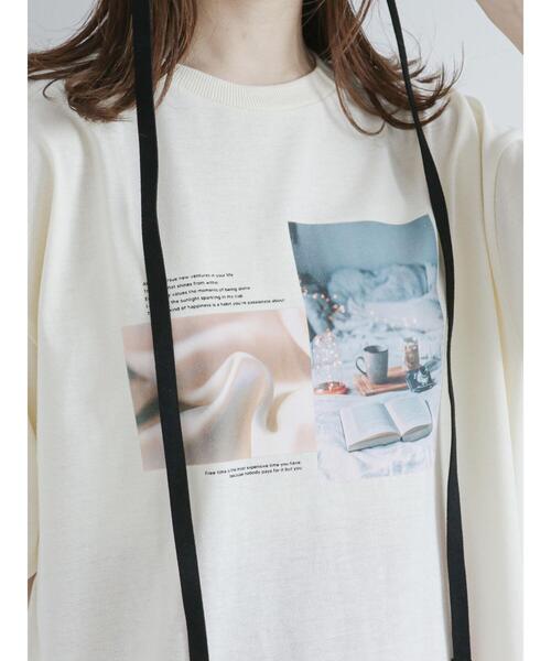 ehka sopo（エヘカソポ）の「フォトプリントTシャツ（Tシャツ/カットソー・レディース・ブラウン/キナリ/オレンジ/ミント・ﾌﾘ-）」の14枚目の写真