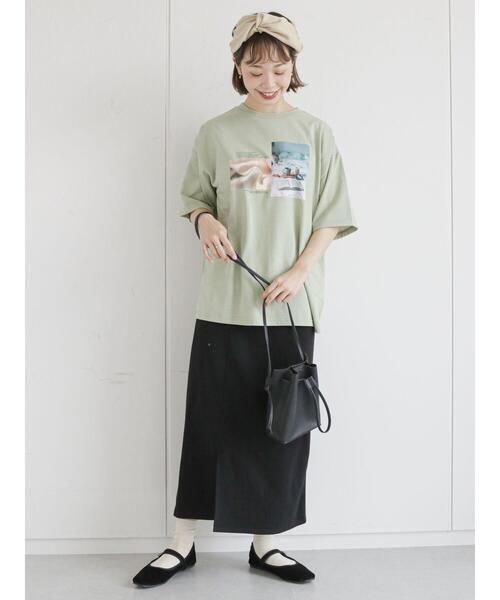 ehka sopo（エヘカソポ）の「フォトプリントTシャツ（Tシャツ/カットソー・レディース・ブラウン/キナリ/オレンジ/ミント・ﾌﾘ-）」の15枚目の写真