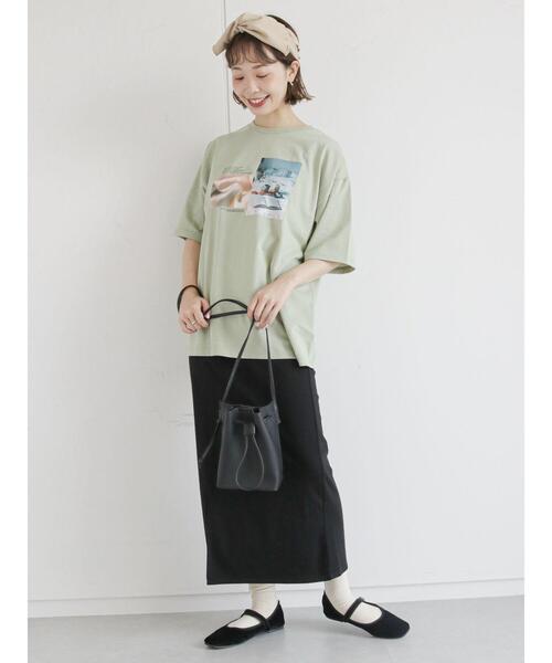 ehka sopo（エヘカソポ）の「フォトプリントTシャツ（Tシャツ/カットソー・レディース・ブラウン/キナリ/オレンジ/ミント・ﾌﾘ-）」の16枚目の写真