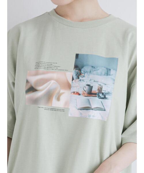 ehka sopo（エヘカソポ）の「フォトプリントTシャツ（Tシャツ/カットソー・レディース・ブラウン/キナリ/オレンジ/ミント・ﾌﾘ-）」の21枚目の写真