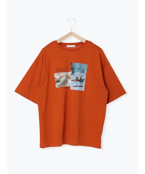 ehka sopo（エヘカソポ）の「フォトプリントTシャツ（Tシャツ/カットソー・レディース・ブラウン/キナリ/オレンジ/ミント・ﾌﾘ-）」の22枚目の写真