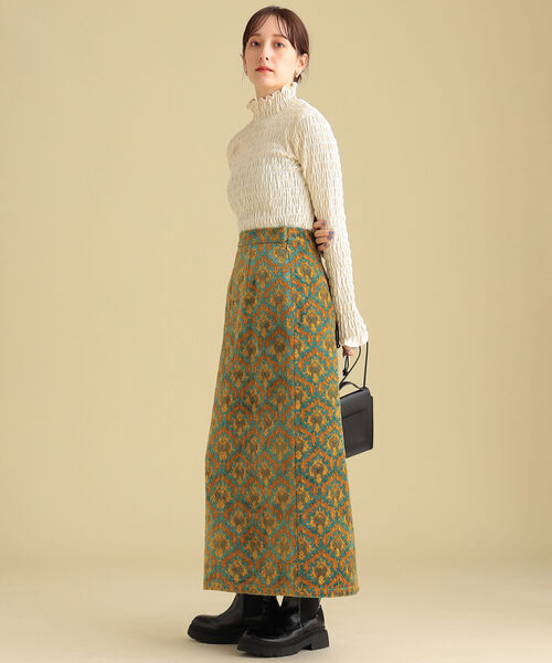 Ray BEAMS(レイビームス)の「Ray BEAMS / シャーリング ハイネック カットソー(Tシャツ/カットソー・レディース・ラベンダー/ホワイト系その他6/ブラック・ONE SIZE)」の8枚目の写真