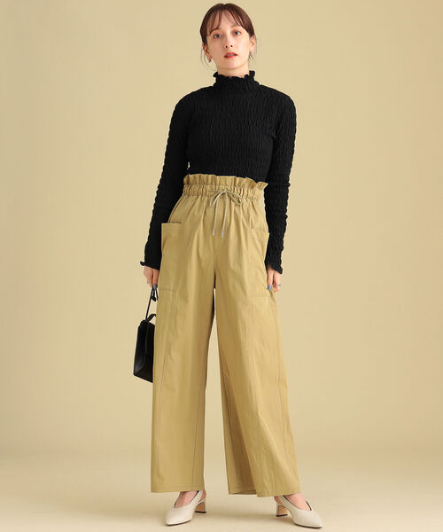 Ray BEAMS(レイビームス)の「Ray BEAMS / シャーリング ハイネック カットソー(Tシャツ/カットソー・レディース・ラベンダー/ホワイト系その他6/ブラック・ONE SIZE)」の9枚目の写真